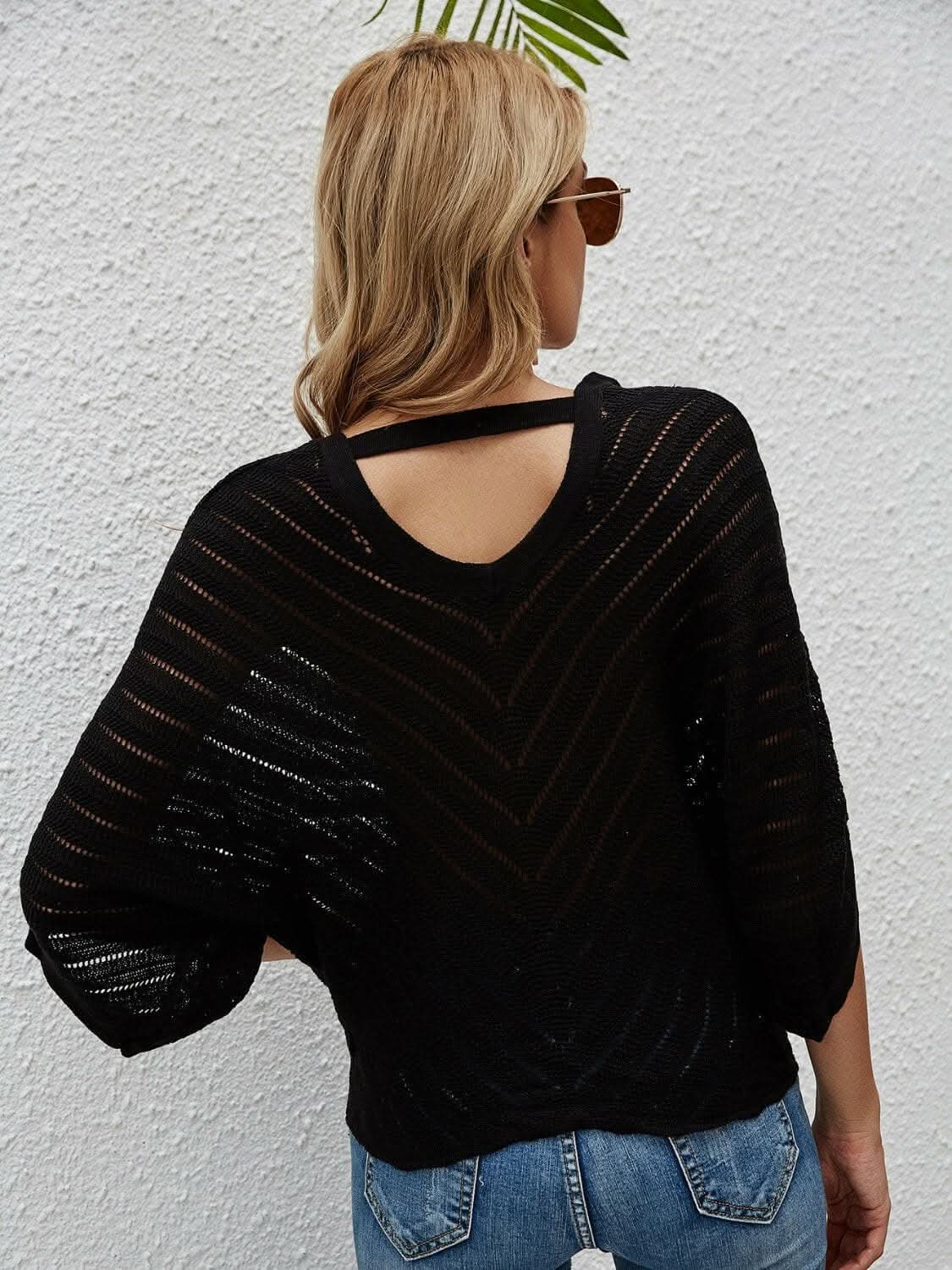 Sheer batwing sleeve cover-up - Love Salve